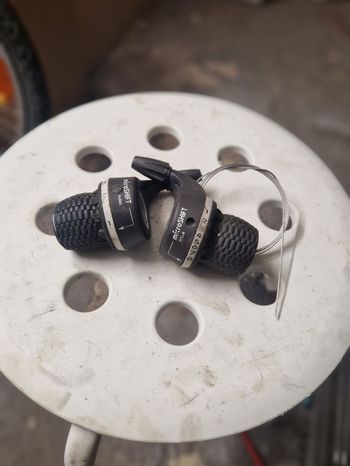 Used Microshift MS25 3x7 Gripshifter Set bike