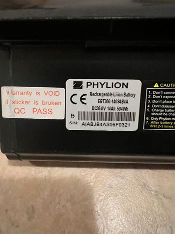 Bianchi 504Wh Battery and Original Charger 2020 bike d'occasion