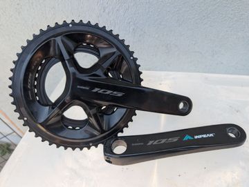 Used Shimano 105 Inpeak Power Meter Crankset 12-speed Drivetrain & Pedals