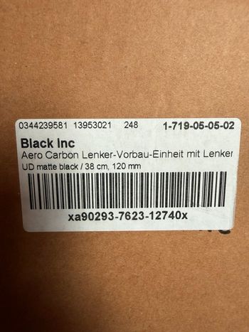 Gebrauchtes Black Inc Aero Carbon Lenker-Vorbau-Einheit 2024 bike — Bild 6 von 6