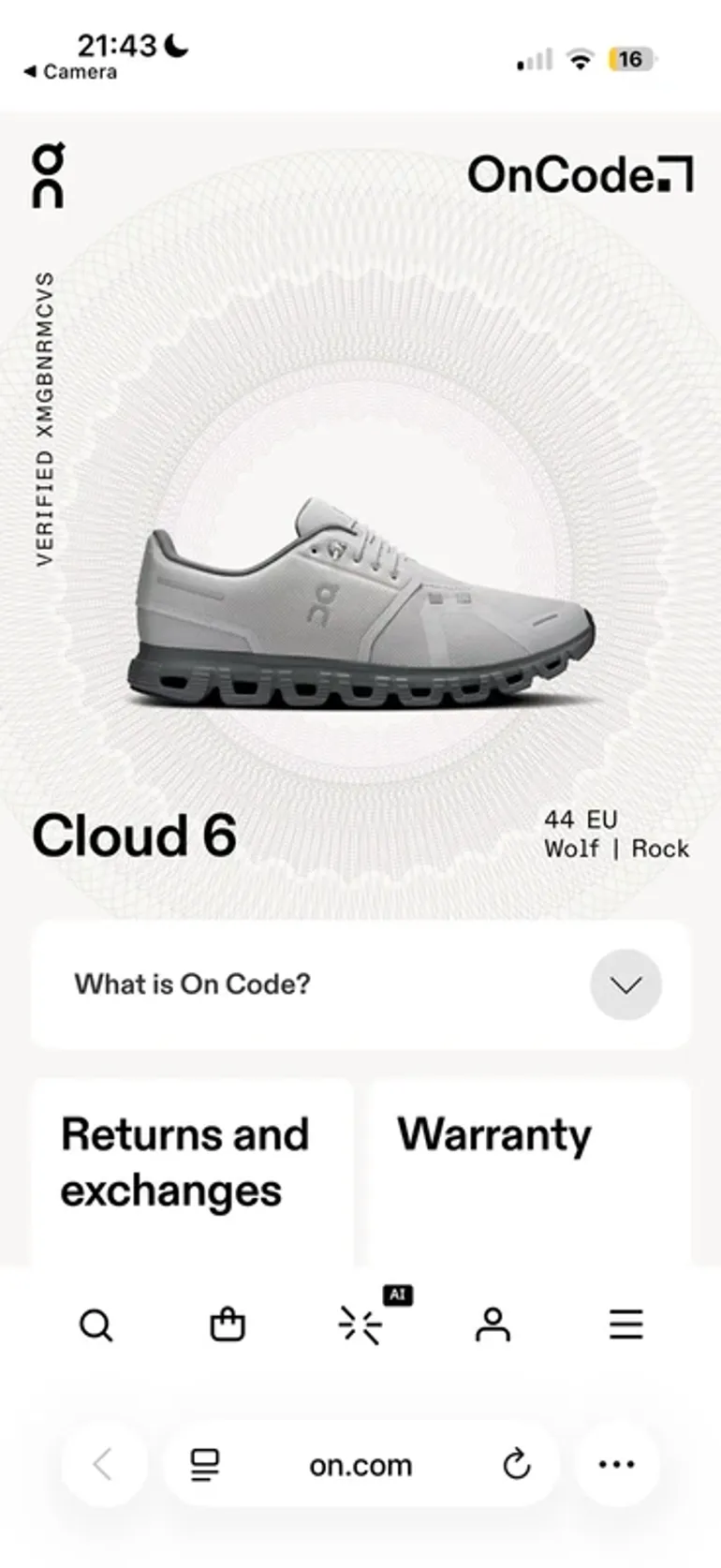 Gebrauchtes On Running CLOUD 6 bike — Bild 9 von 9