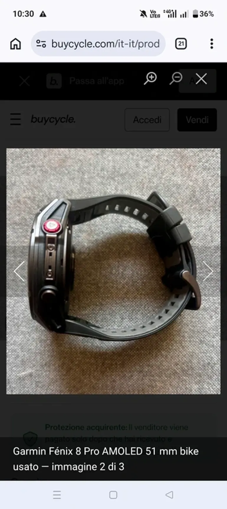 Used Garmin Fenix 8 pro amoled bike — image 2 of 3