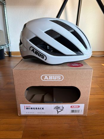 Gebrauchtes ABUS WingBack Rennrad Helm Shiny White bike — Bild 2 von 7