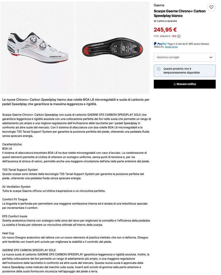 Used Gaerne G-Chrono+ 43.5 Speedplay Carbon White 2025 bike — image 19 of 19