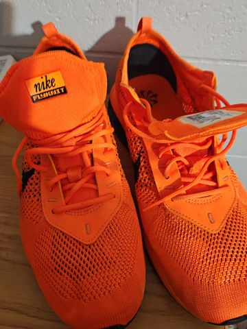 Used Nike Air Max Flyknit Racer Total Orange Black Basketball