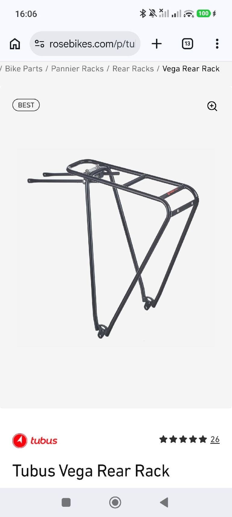 Použité Tubus Vega Rear Rack, Jack the Rack, Rockbross Panniers 2026 bike — obrázek 6 z 7