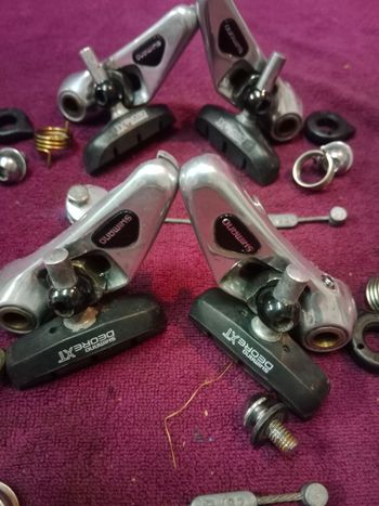 Set freni cantilever Shimano XT BR-M734 e pattini mtb, mountain bike bike d'occasion — image 4 sur 10