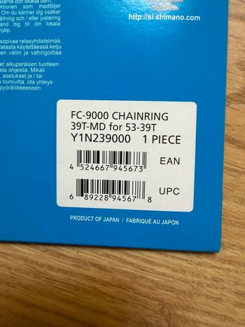 Shimano DURA ACE 11-speed Chainring FC-9000 39T bike d'occasion — image 4 sur 4