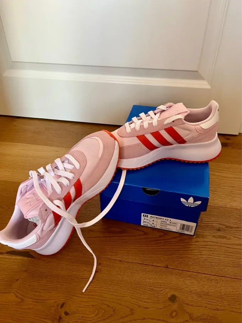 Orange Adidas Sportschuhe Sneaker rosa bike usato — immagine 3 di 6