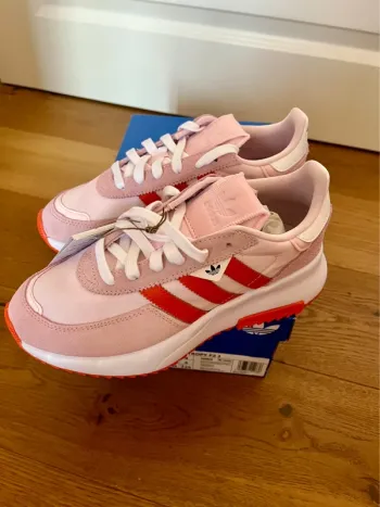 Orange Adidas Sportschuhe Sneaker rosa bike usato