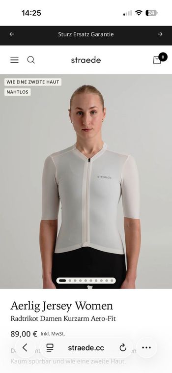 Used Straede Aerlig Jersey Women Kurzarm Champagne 2026 bike — image 3 of 6