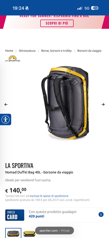 La Sportiva Nomad 40 Duffel Bag 2026 bike usato — immagine 5 di 5