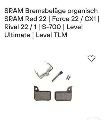 Brugt Sram Disc brake Pads 2018 bike