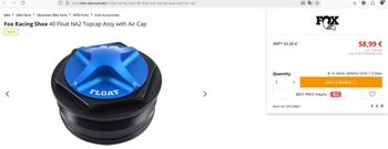 Fox 40 Float NA Air Shaft Assy + Topcap bike d'occasion — image 5 sur 5