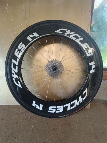 Käytetty cycles 14 Rear Wheel Carbon 80mm Tubular Wheels