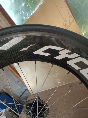 Used cycles 14 Rear Wheel Carbon 80mm Tubular bike — image 3 of 3