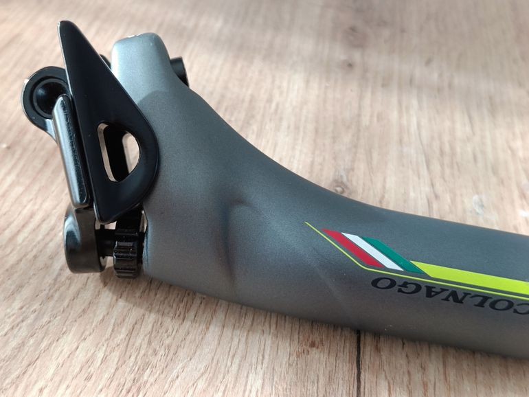 Colnago C60 HM Carbon Seatpost 31.6 350mm Grey Lime Green Road 2010 bike d'occasion — image 22 sur 24