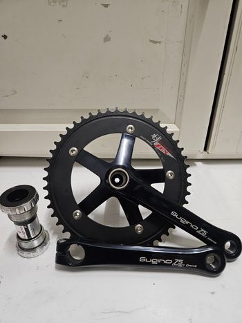 Used Sugino 75 Crankset and Chainring bike
