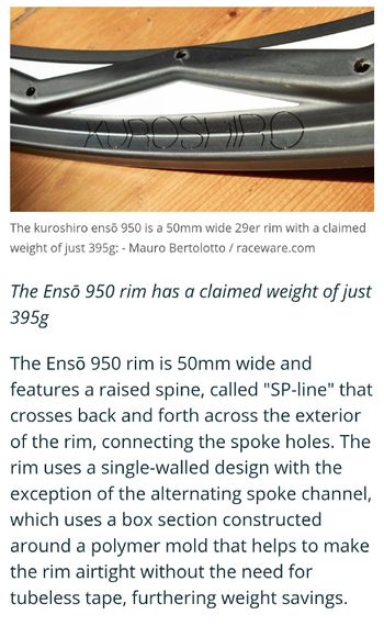 KUROSHIRO RARE ENSO 947 ultralight rims bike d'occasion — image 5 sur 7