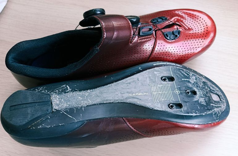 Shimano RC7 (RC701) Carbon Road Shoes Crimson Red Size 46 bike de segunda mano — imagen 3 de 3