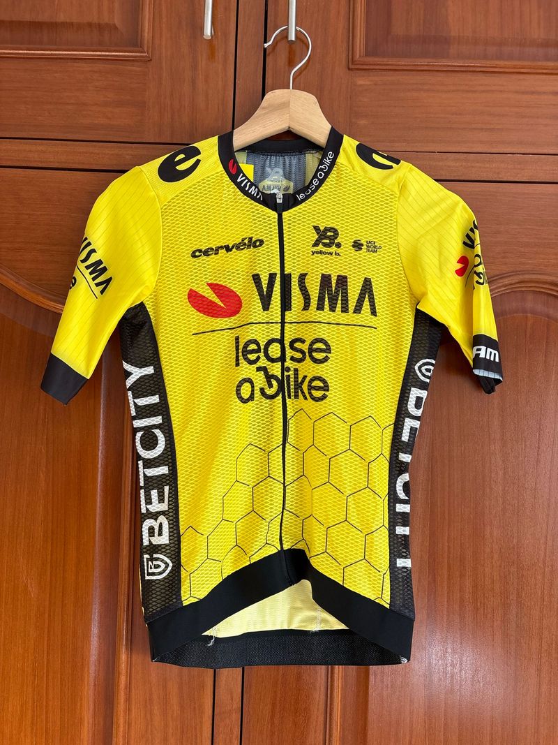 Used Yellow b. Jersey Visma Lease a Bike M Cycling Clothing