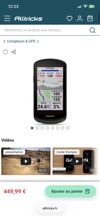 Used Garmin Edge 1040 Solar GPS Bike Computer bike — image 2 of 2