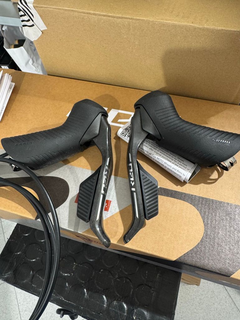 Used Sram Red AXS E1 Shift-Brake Levers with Flat Mount Calipers 2026 bike — image 1 of 7