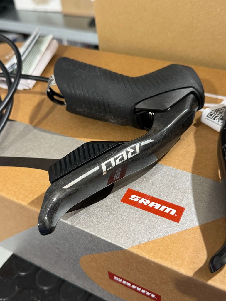 Used Sram Red AXS E1 Shift-Brake Levers with Flat Mount Calipers 2026 bike — image 3 of 7