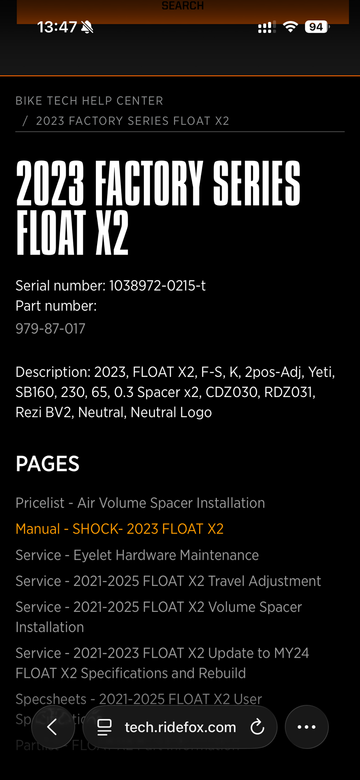 Tweedehands Fox Float X2 Factory 2023 bike — afbeelding 4 van 4