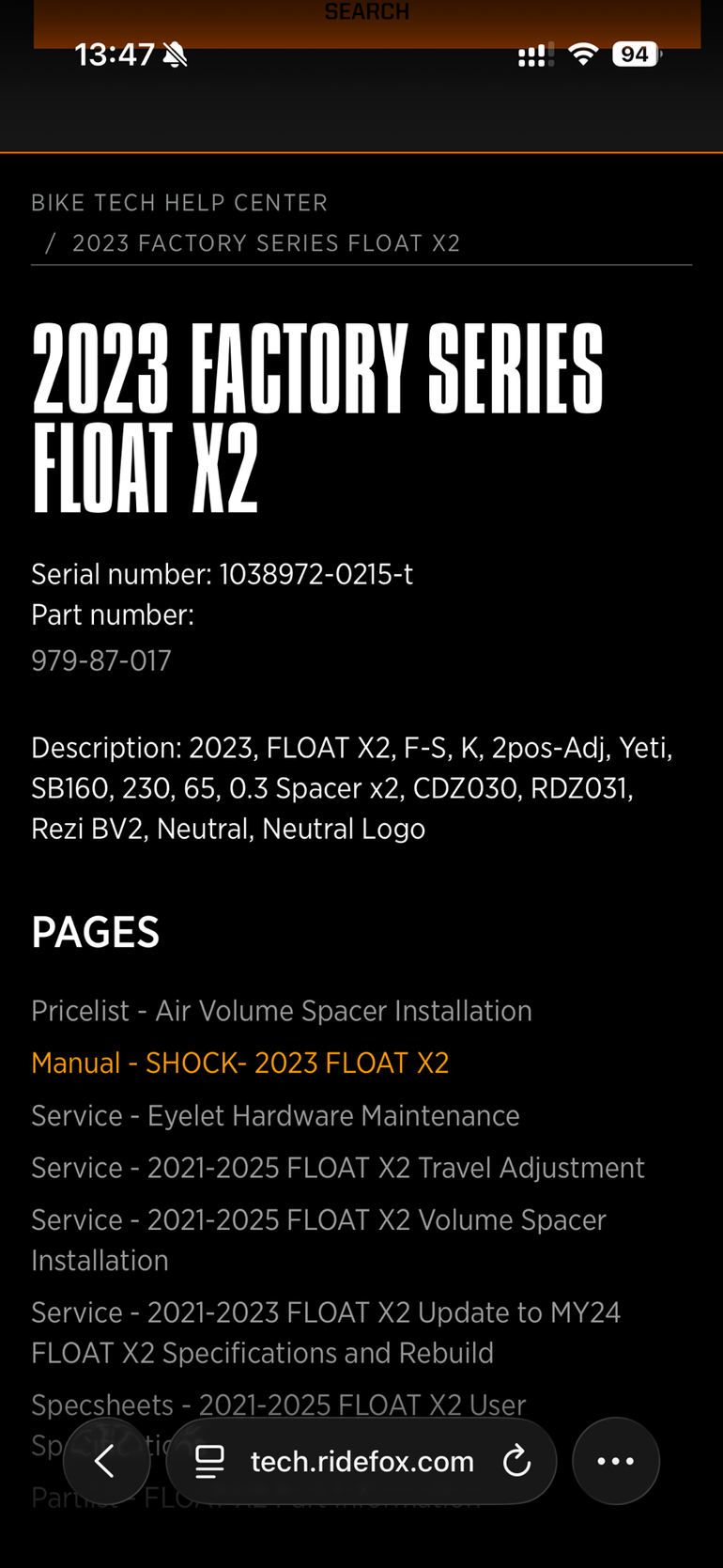 Brugt Fox Float X2 Factory 2023 bike — billede 4 af 4