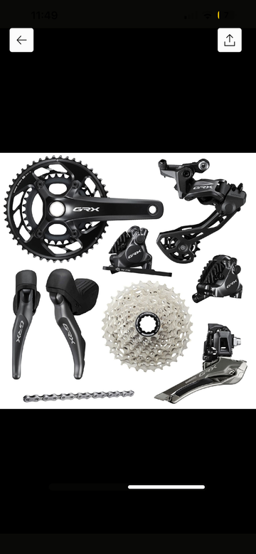 Używany Shimano GRX 825 Di2 Groupset