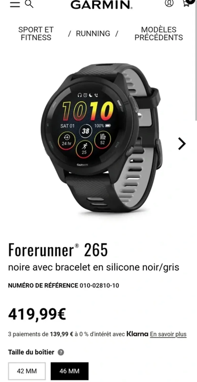 Garmin Forerunner 265 bike d'occasion — image 2 sur 2