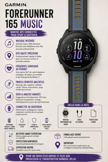 Käytetty Garmin Forerunner 165 Music bike