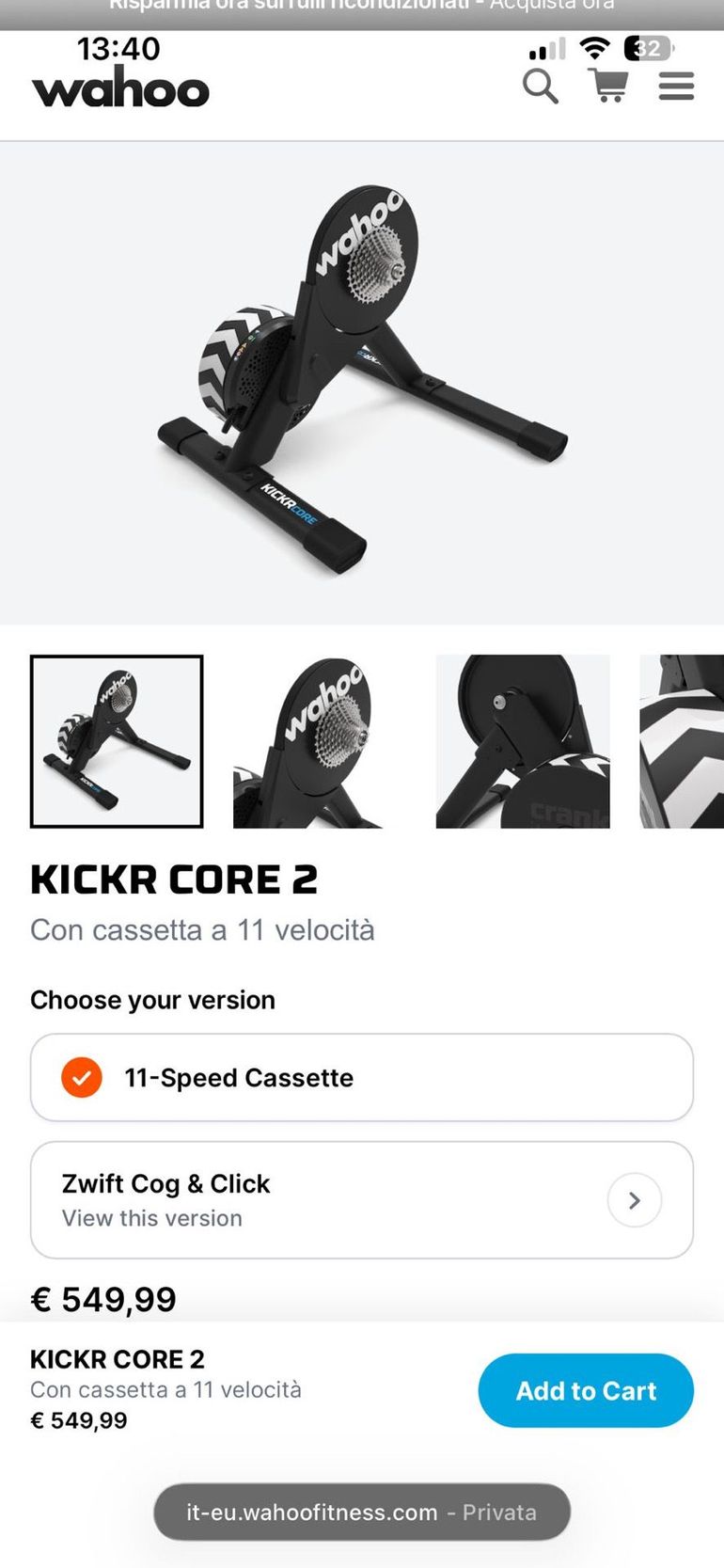 Brugt Wahoo KICKR CORE 2 bike — billede 3 af 3