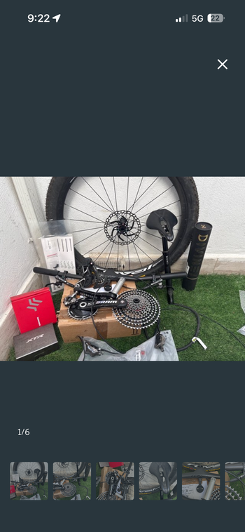 Used Sram XX SL Groupset bike