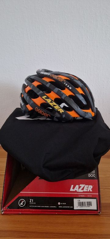 Gebrauchtes Lazer Z1 Helmet, Black Camo/Flash Orange + aeroshell Cycling Accessories