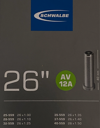 SCHWALBE - CHAMBRE 26" - SCHRAEDER bike usato — immagine 2 di 2