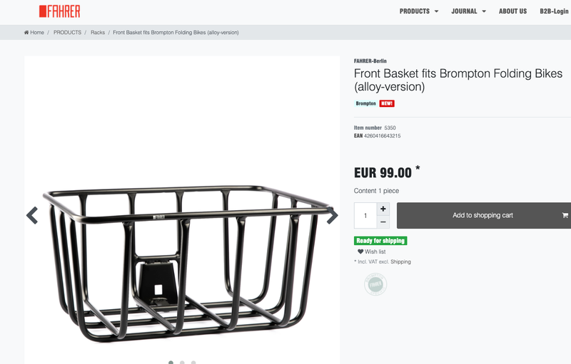 Used Fahrer Front Basket 2024 Cycling Accessories
