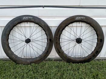 Used Zipp 858 NSW Carbon XDR Hookless Tubeless Disc Brake Wheel Set 2023 bike