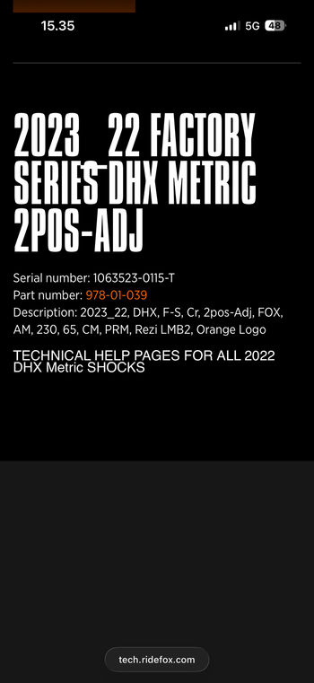 Brugt Fox DHX Factory 2023 bike — billede 5 af 8