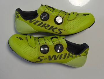 Używany Specialized S-Works 7 Road Shoes 45, 5 green glow reflective 2021 Cycling Shoes