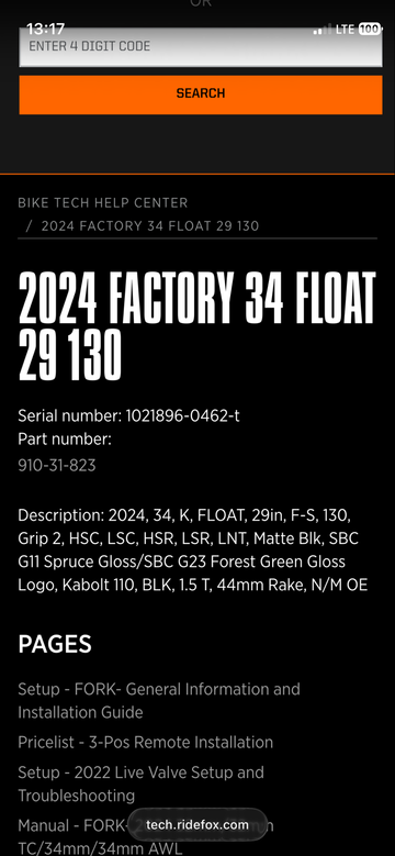 Gebrauchtes Fox 34 Factory Fork 2024 bike — Bild 5 von 5