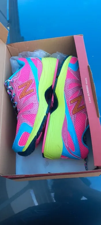 Brugt New Balance Baskets roses/bleu fluo bike
