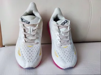 Used Hoka Cream Shoes Size 40 bike — image 5 of 5