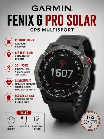 Käytetty Garmin Fenix 6 Pro Solar bike