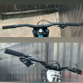 Used Oneup 35mm rise DH bar + Truvativ Descendant direct mount DH stem + Peaty’s grips 2025 bike