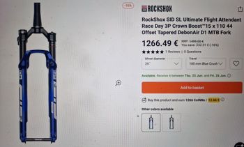 Gebrauchtes RockShox SID SL Ultimate Race 110mm Flight Attendant bike — Bild 4 von 6