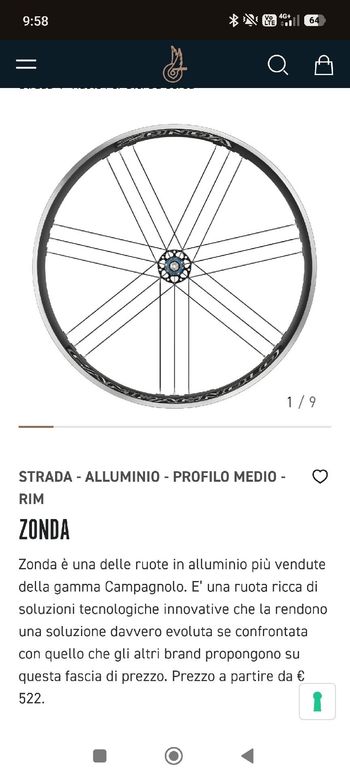 Campagnolo Zonda C17 Wheelset bike usato