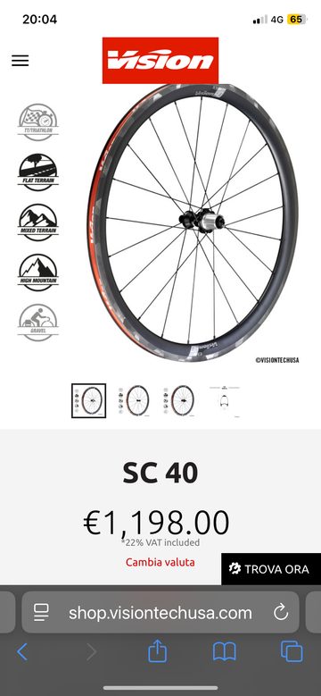Tweedehands Vision SC 40 TLR Wheelset 2021 bike — afbeelding 6 van 9