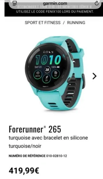 Used Garmin Forerunner 265 bike — image 3 of 3